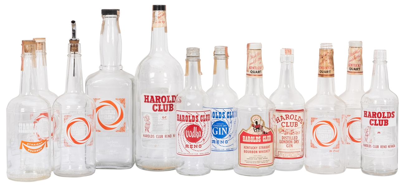 Harold’s Club Whiskey Bottles. Lot of 12. Reno, ca. 1960s/7...