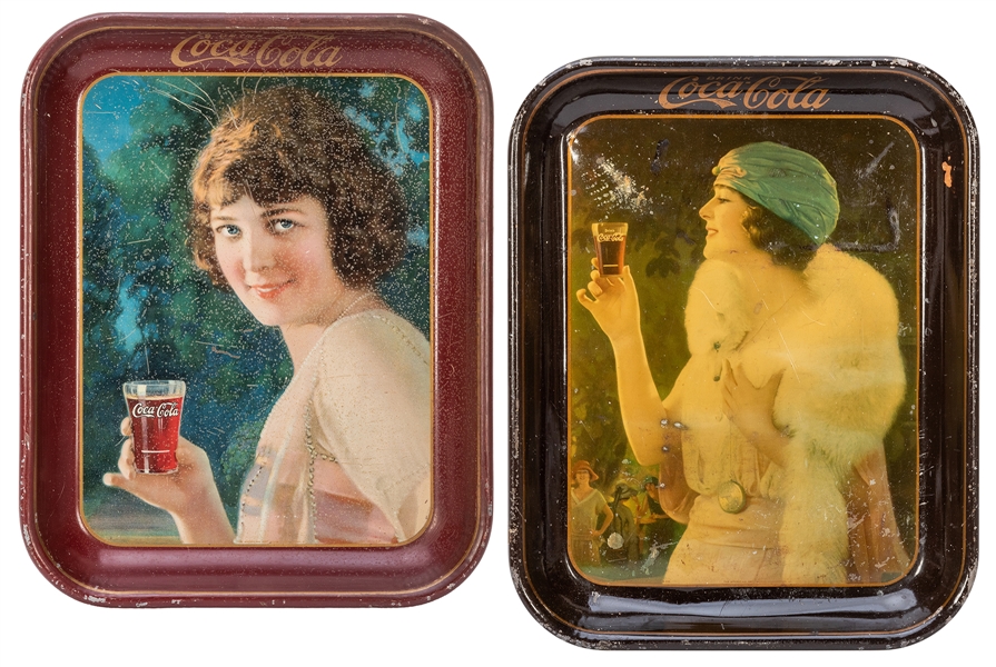  [Coca-Cola] 1924 and 1925 Coca-Cola Serving Trays. Coshocto...