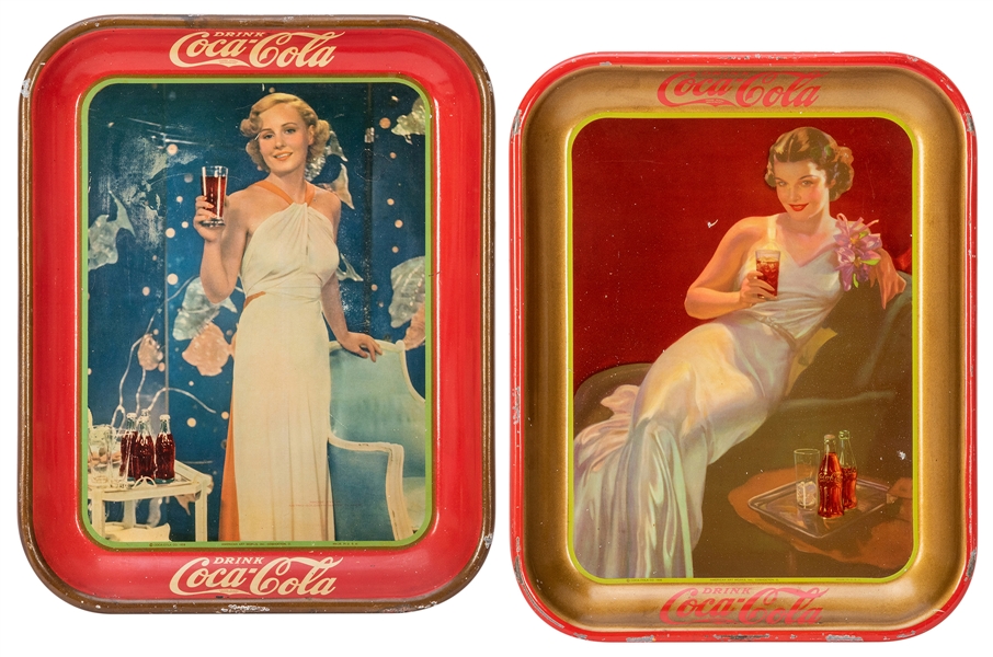 [Coca-Cola] 1935 and 1936 Coca-Cola Serving Trays. Coshocto...