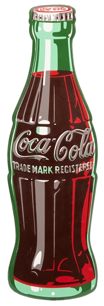  Coca-Cola Bottle Metal Sign. AM Sign Co., ca. 1940s. New ol...