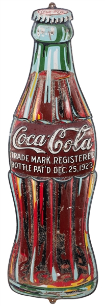  Coca-Cola Die Cut Bottle Sign. Coshocton, Ohio: American Ar...