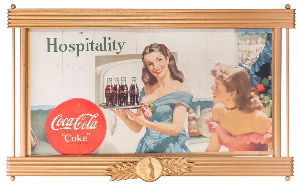  Coca-Cola “Hospitality” Advertising Sign. McCandlish, ca. 1...