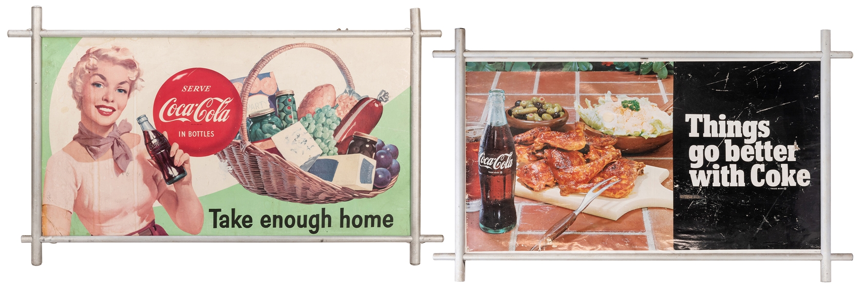  Pair of Coca-Cola Double Sided Advertising Signs. Circa 195...