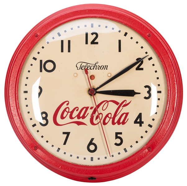  Electric Coca-Cola Wall Clock. Ashland, MA: Telechron, ca. ...