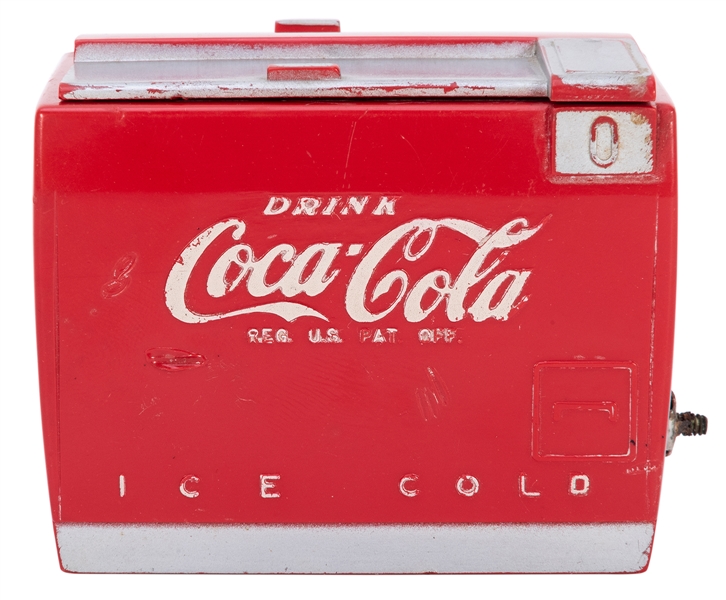  Miniature Coca-Cola Transistor Radio. Molded plastic, in th...