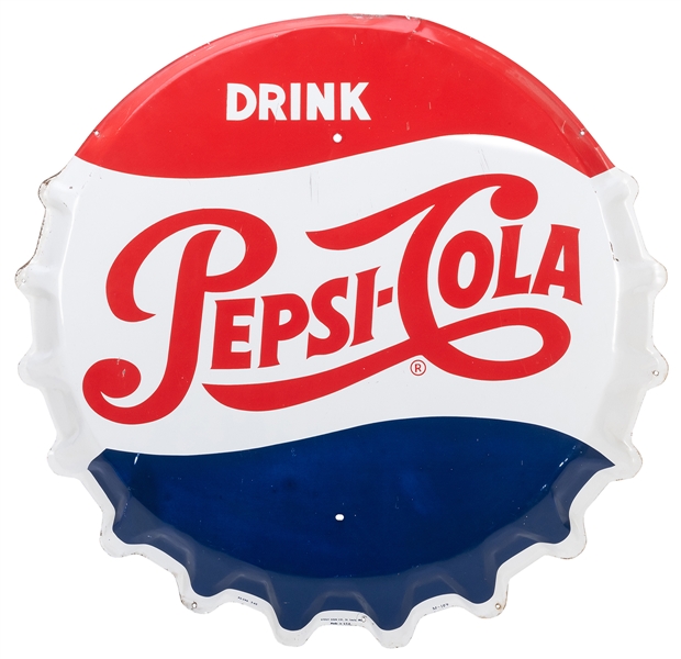  Drink Pepsi Cola Bottle Cap Sign. St. Louis: Stout Sign Co....