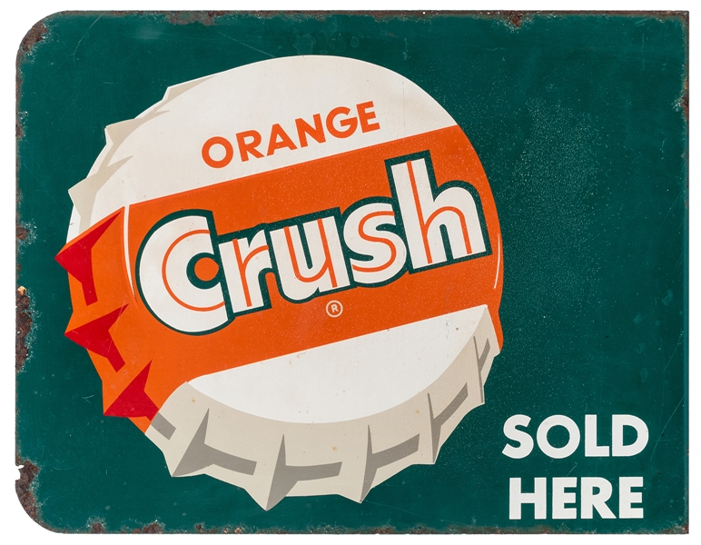  Enjoy Orange Crush Double Sided Flange Sign. A.M.D. Co. Met...