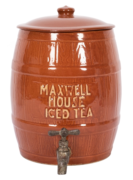  Maxwell House Iced Tea Dispenser. Circa 1960. Porcelain dis...