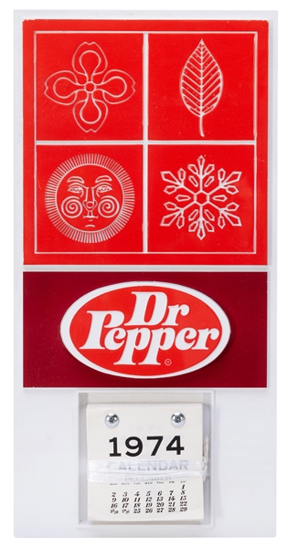  Dr. Pepper Molded Plastic Calendar. Wall calendar molded wi...