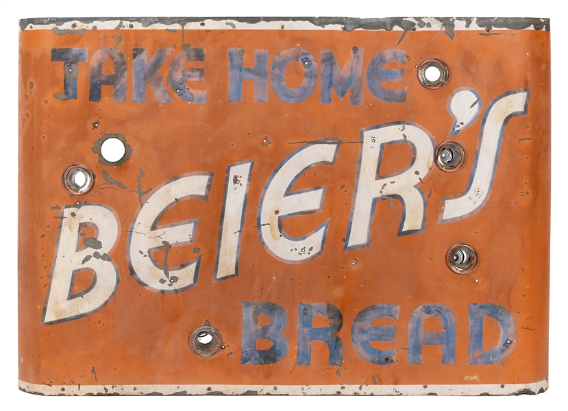  Beier’s Bread Co. Neon Sign. Dixon, IL, ca. 1930s/40s. Roun...