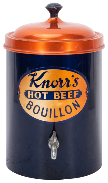  Knorr’s Hot Beef Bullion Dispenser. Circa 1940. Bright blue...