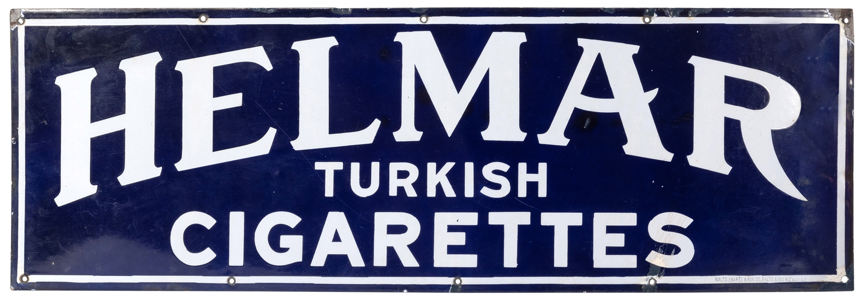  Helmar Turkish Cigarettes Porcelain Sign. New York: Balto E...