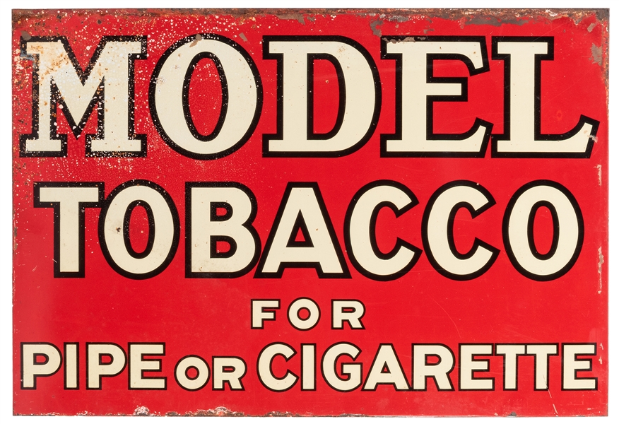  Model Tobacco Tin Sign. 13 x 19”. Paint chipped at edges an...