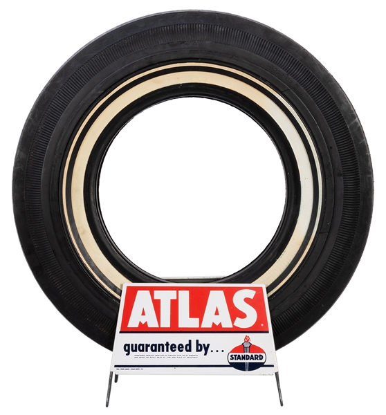  Atlas Tire/Standard Tire Rack Display. Circa 1960. Double-s...