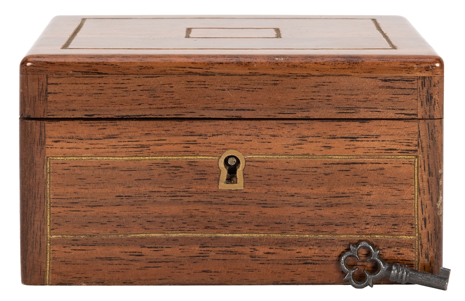  Watch Box. Circa 1920. Handsome hardwood box with brass loc...