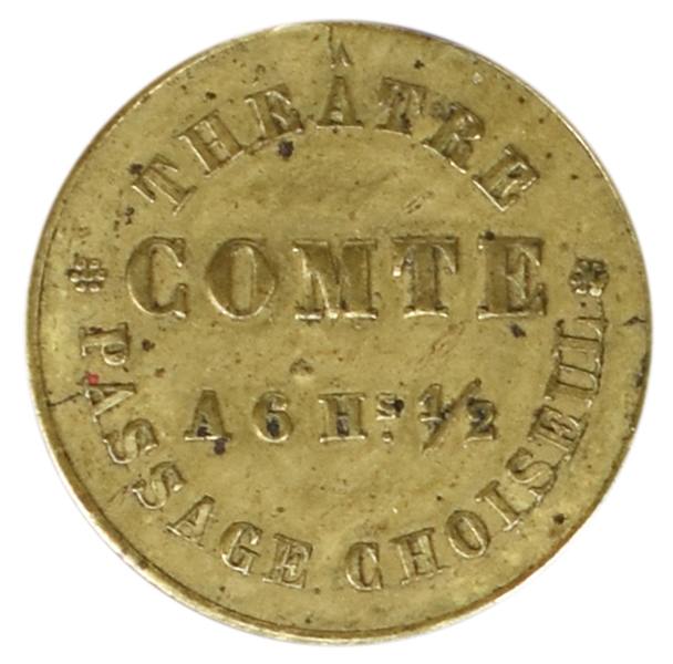  Comte the Magician Advertising Token. Paris, ca. 1840. “Bon...