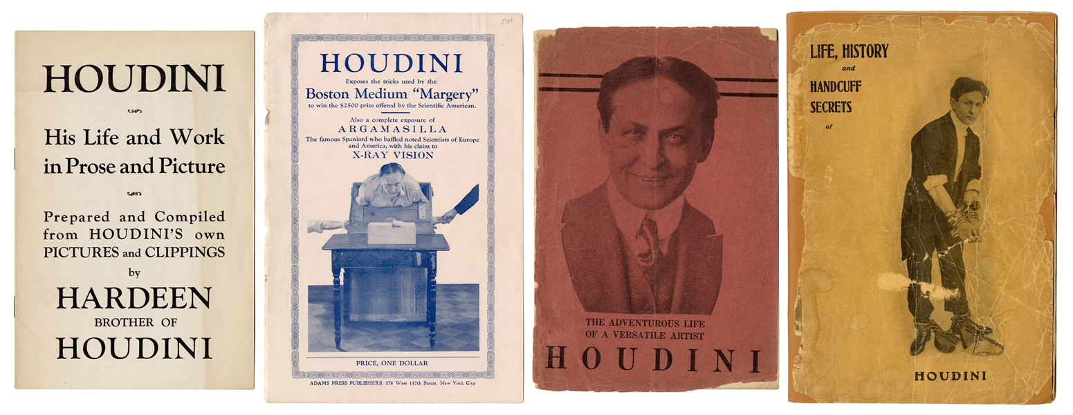  Houdini, Harry (Ehrich Weisz). Group of 4 Houdini Pitch Boo...