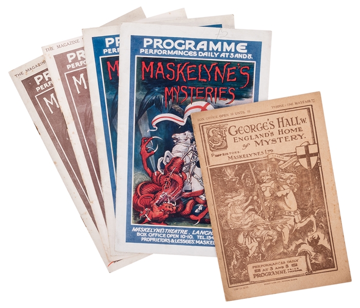  [Maskelyne] Collection of Five St. George’s Hall Programs. ...