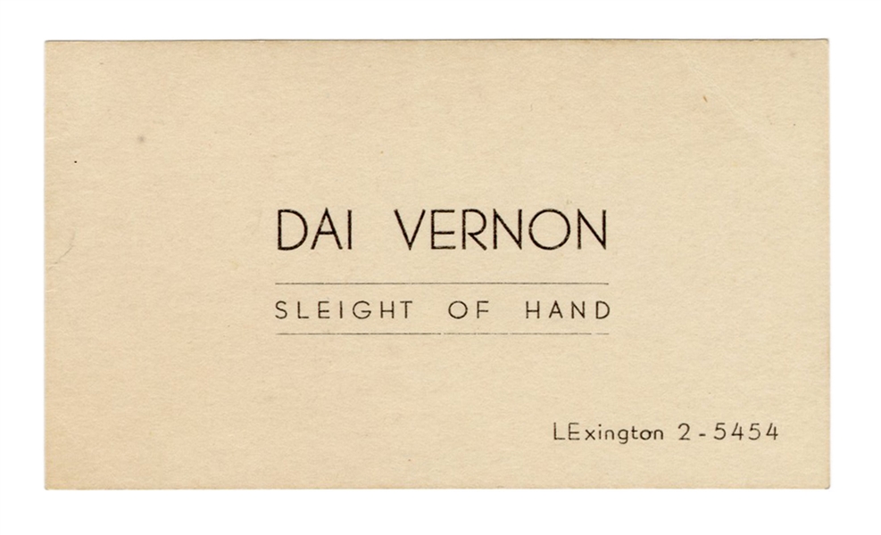  Vernon, Dai (David Frederick Winfield Verner). Dai Vernon B...
