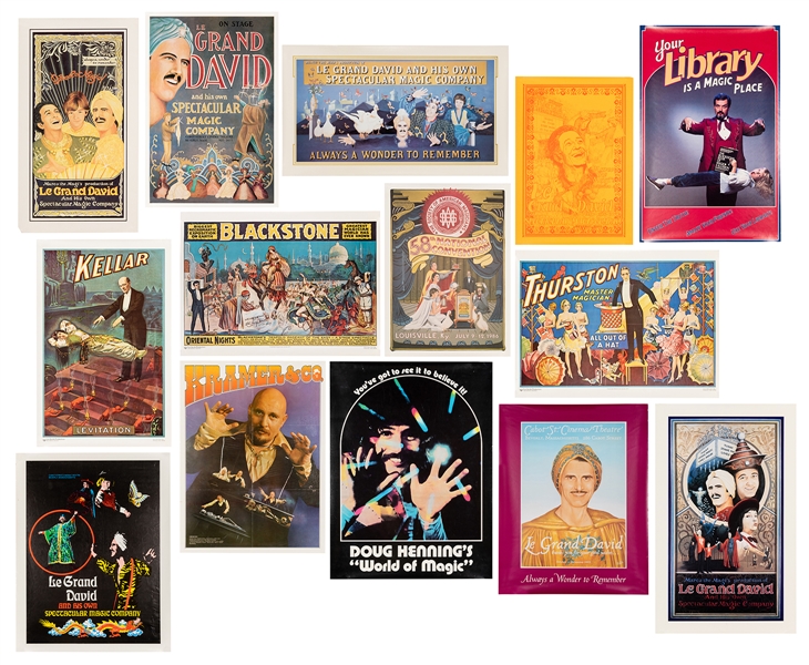  Group of Vintage Magic Posters. Over 15 vintage posters, in...