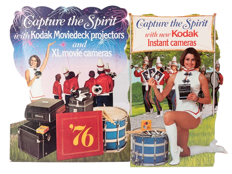  Pair of Kodak U.S. Bicentennial Standee Signs. 1976. Cut-ou...