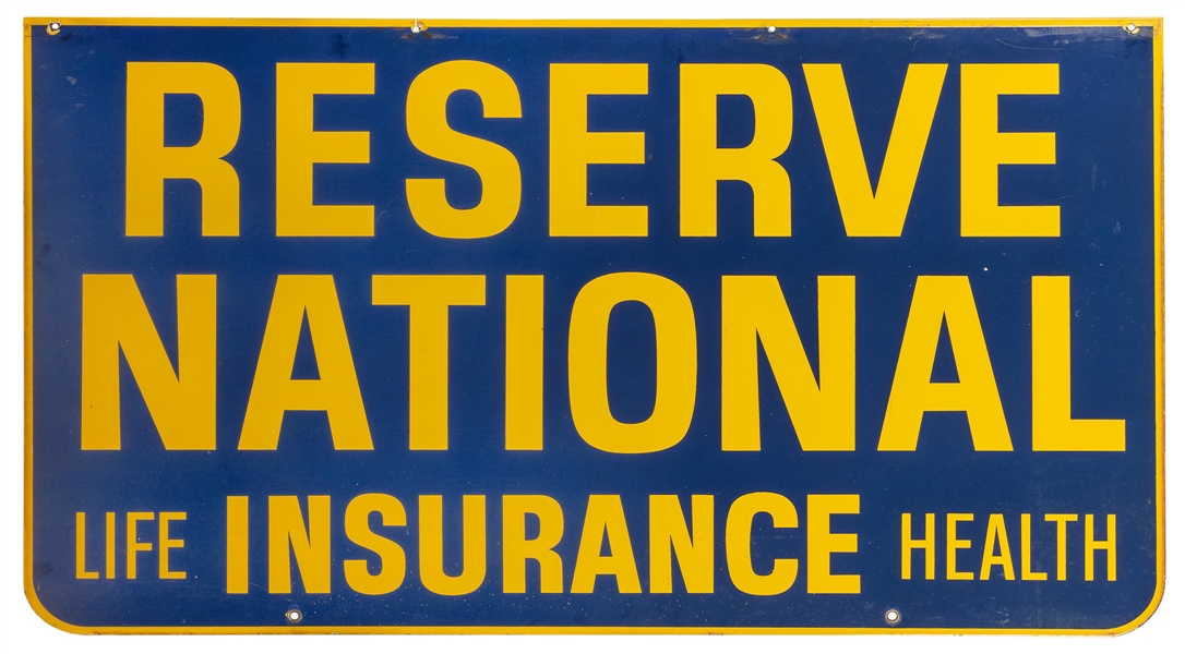  Reserve National Life Insurance Double Sided Sign. Large vi...