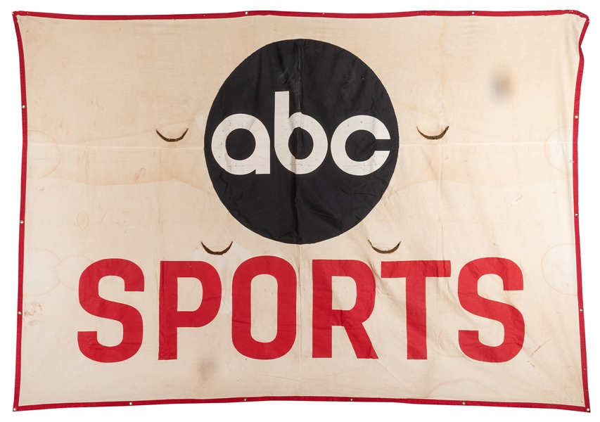  Massive ABC Sports Cloth Advertising Banner. Television spo...
