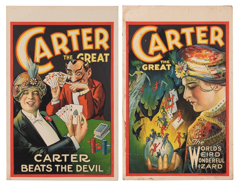  Carter the Great Window Cards. Otis Litho, ca. 1920s. Class...