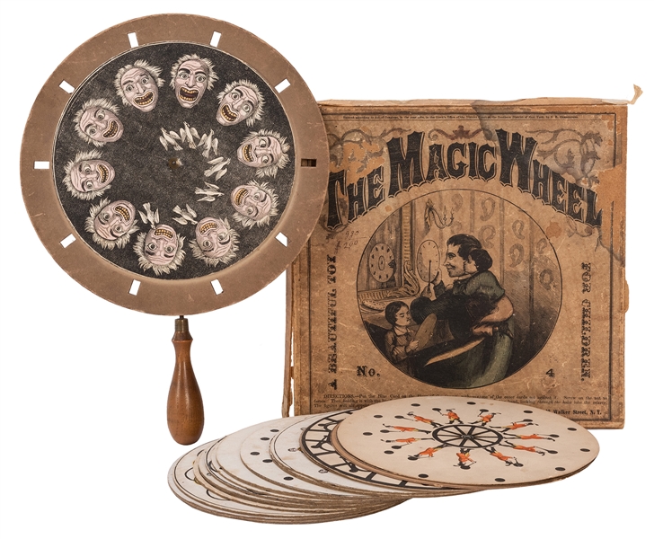  [Viewer] 19th Century Phenakistoscope “The Magic Wheel”. Ne...