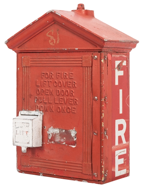  Fire Alarm Box. Gamewell, ca. 1930. Painted in the traditio...