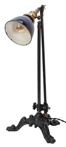  Vintage Industrial Table/Floor Lamp. Mounted on a cast iron...