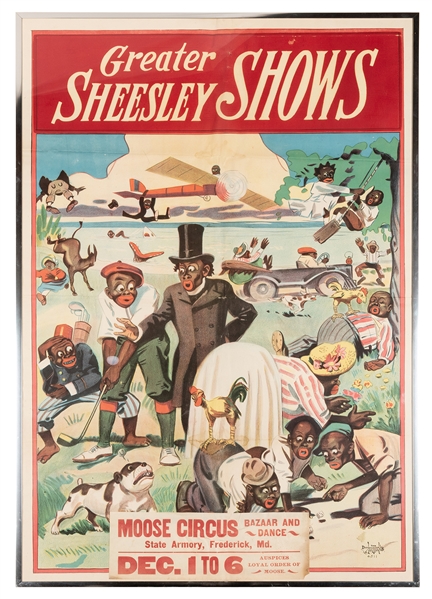  Greater Sheesley Shows. Minstrelsy Poster. Newport: Donalds...