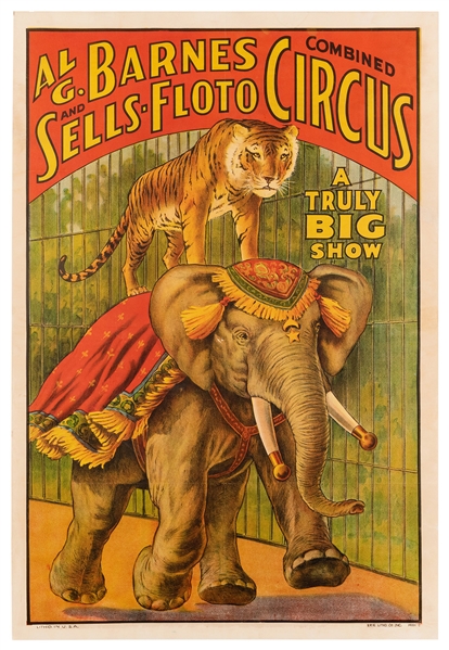  Al. G. Barnes and Sells-Floto Combined Circus. Erie Litho, ...