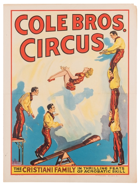  Cole Bros. Circus. The Cristiani Family. Circa 1945. Half-s...