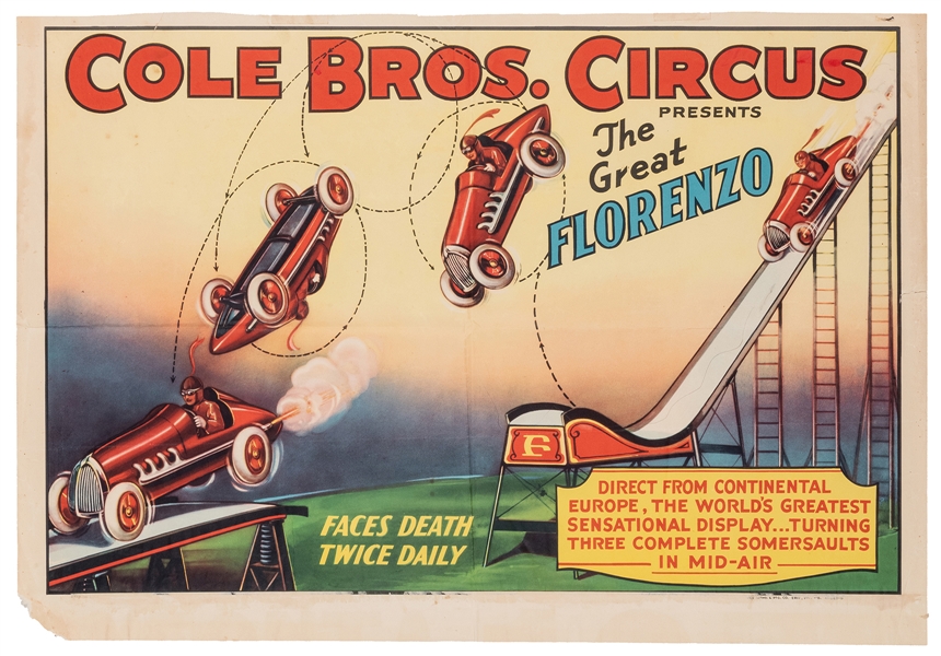  Cole Bros. Circus Presents the Great Florenzo. Erie, PA: Er...