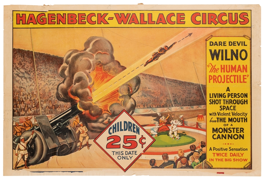  Hagenbeck-Wallace Circus. Wilno the Human Projectile. [Chic...