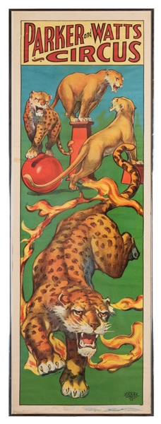  Parker and Watts Circus. Trained Cats. Erie, PA: Erie Litho...