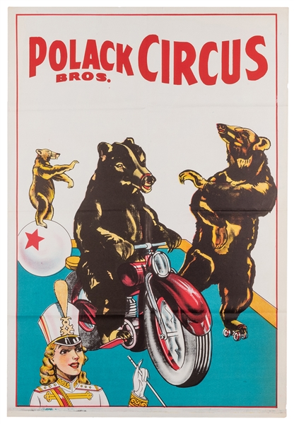  Polack Bros. Circus. Performing Bears. Circa 1950. Color ci...