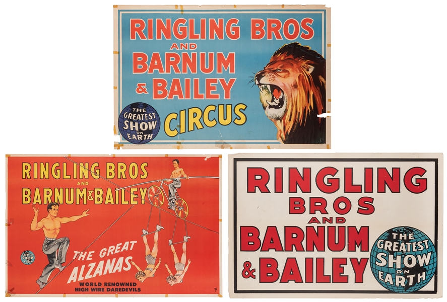  Ringling Bros. and Barnum & Bailey. Trio of Posters. Three ...