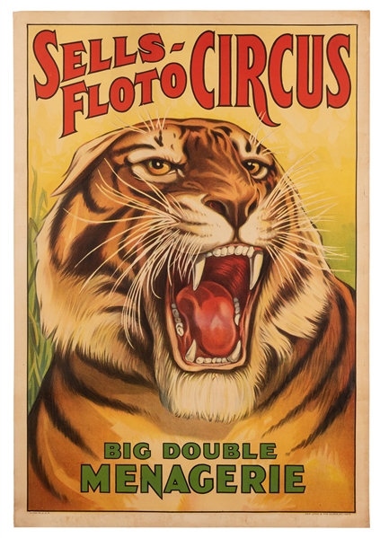 Sells-Floto Circus. Big Double Menagerie. Erie Litho, ca. 1...