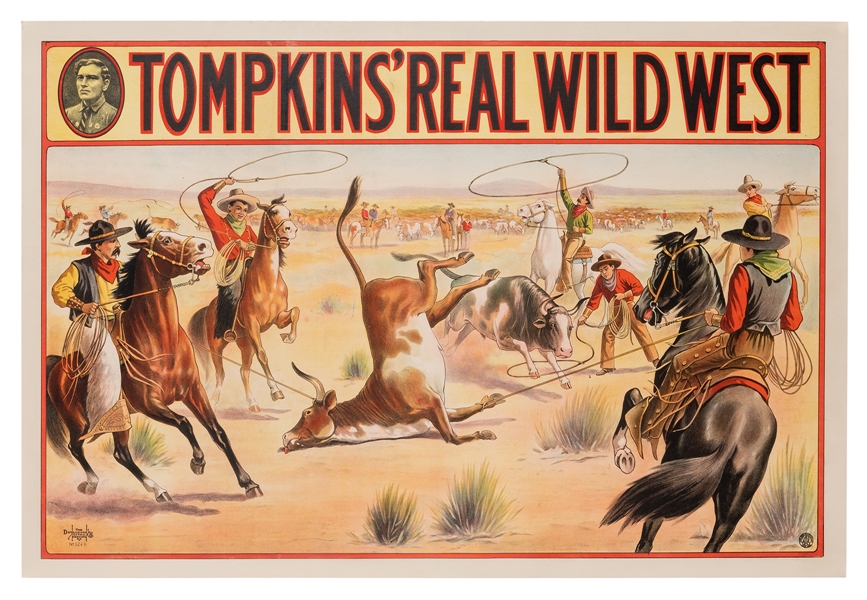 Tompkins’ Real Wild West. Newport, KY: Donaldson Litho, ca....