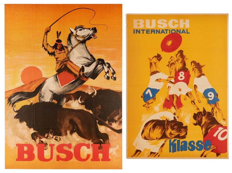  Pair of Circus Busch Posters. Germany, ca. 1970s. Offset li...