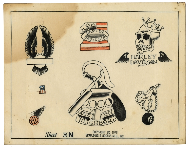 Vintage Spaulding  Rogers tattoo design flash 1983 53 sheets  Inox Wind