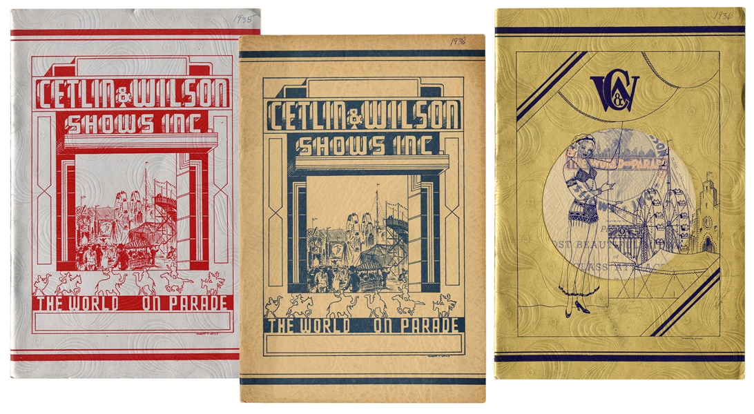  Cetlin & Wilson Shows Inc. Trio of Souvenir Booklets. Mount...