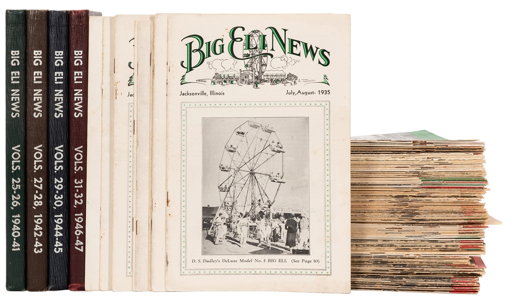  Big Eli News. File of Magazines. Jacksonville, IL, 1930s/60...