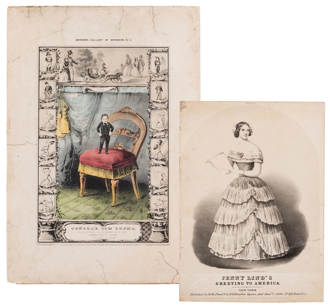  Lithographs of Tom Thumb and Jenny Lind. Including General ...