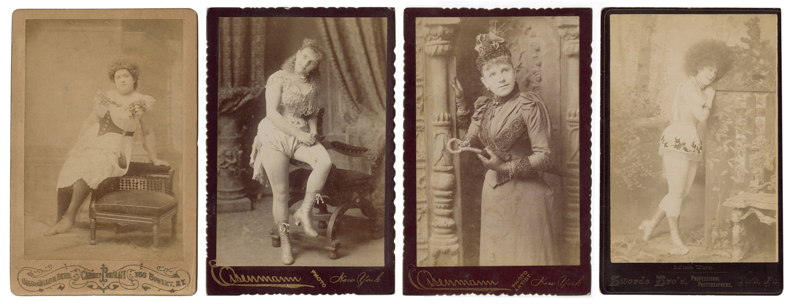  Four Cabinet Photos of Snake Charmers. 19th century. Includ...