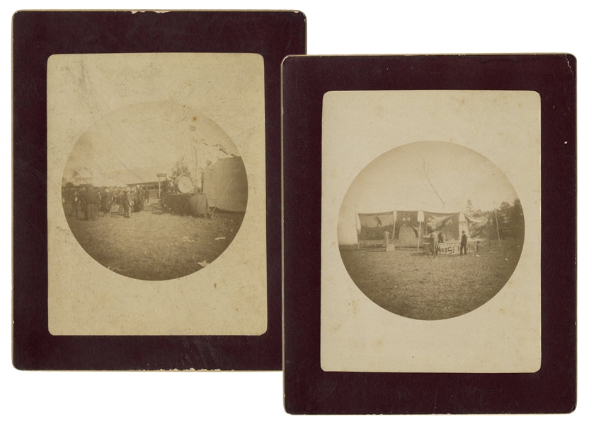  Pair of 1890 Dryden Fair Circus Snapshots. Dryden, NY, 1890...