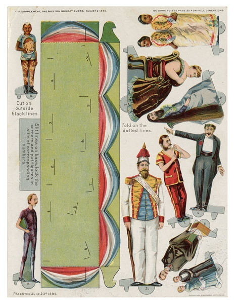  Sideshow Paper Dolls Cut-Out Supplement to Boston Sunday Gl...