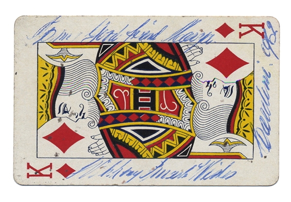 Cardini Inscribed and Signed Playing Card.